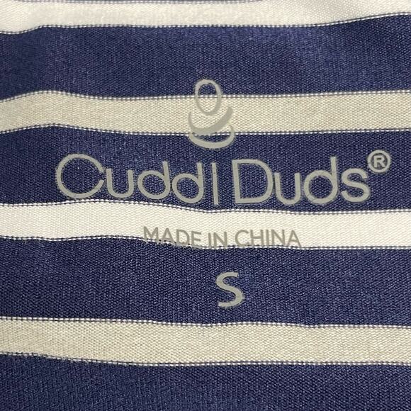 Cuddl Duds Flexwear Maxi Dress navy blue white stripes size S - Picture 7 of 14